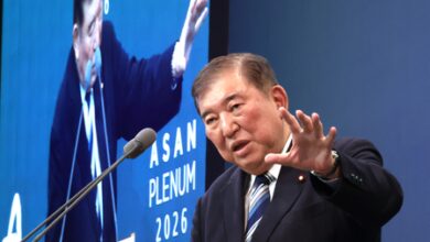 Ex-Japan PM calls for Seoul-Tokyo cooperation at UN level to help reopen Strait of Hormuz