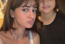 Ananya Panday strikes a pose with Shah Rukh Khan’s little boy AbRam