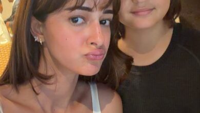 Ananya Panday strikes a pose with Shah Rukh Khan’s little boy AbRam