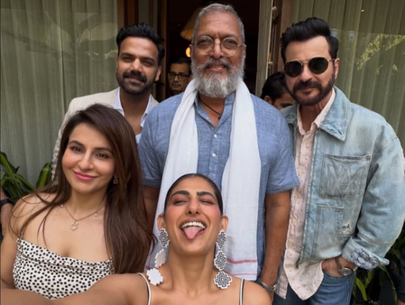 Kubbra Sait has ‘Sankalp’ reunion with Nana Patekar, Prakash Jha, Sanjay Kapoor