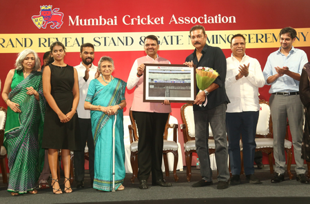 MCA unveils Stands, Gates at Wankhede Stadium to honour former cricketers Shastri, Sardesai, Solkar, Edulji MCA unveils Stands, Gates at Wankhede Stadium to honour former cricketers Shastri, Sardesai, Solkar, Edulji