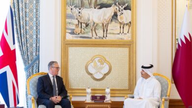 Qatar and UK stress on ensuring security of maritime routes, freedom of navigation