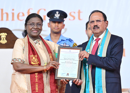 National security is a collective duty of citizens: NSA Ajit Doval after receiving honorary doctorate