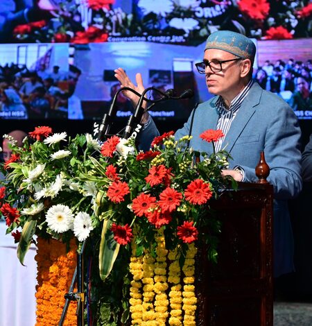CM Omar Abdullah declines to cut inaugural ribbon bearing colours of national flag CM Omar Abdullah declines to cut inaugural ribbon bearing colours of national flag