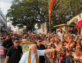 Tamil Nadu: PM Modi holds mega roadshow in Nagercoil town of Kanyakumari