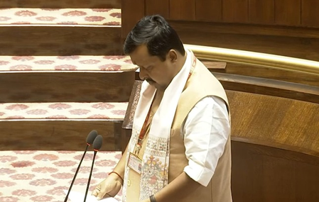 BJP President Nitin Nabin sworn in as Rajya Sabha member BJP President Nitin Nabin sworn in as Rajya Sabha member
