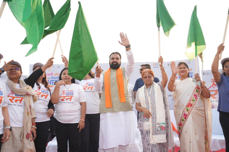 Samrat Choudhary flags off run in Patna to support Nari Shakti Vandan Act