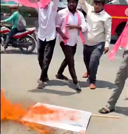 BRS student wing stages protest at BJP office over MP Surya’s remarks