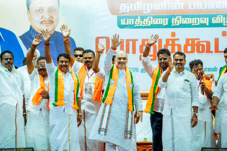 High-voltage campaigning peaks in TN as Amit Shah, Rajnath Singh lead NDA push