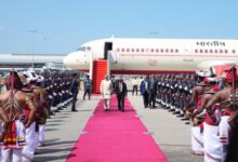 VP Radhakrishan arrives in Colombo to a rousing welcome