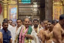 ‘Feeling blessed’: Rajnath Singh offers prayers at Subramanya Swami temple in TN