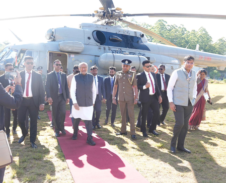 VP Radhakrishnan visits Nuwara Eliya to review Indian Housing Project for Tamil community in Sri Lanka