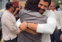 Nani attends the pooja ceremony for Vijay Deverakonda & Shouryuv’s next