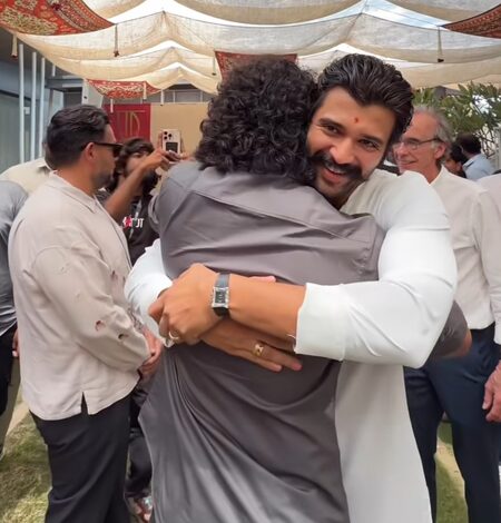 Nani attends the pooja ceremony for Vijay Deverakonda & Shouryuv’s next