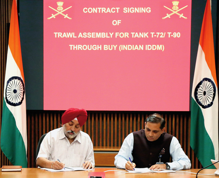 Defence Ministry inks Rs 975 crore contracts for TRAWL Assembly for T-72, T-90 tanks