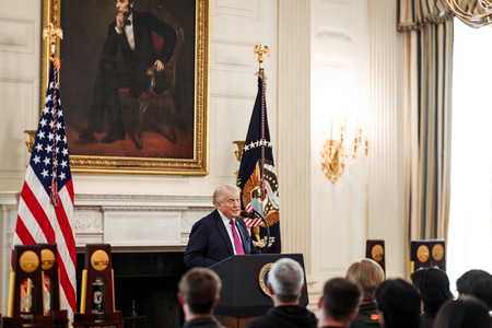 Trump praises NCAA athletes, pushes for sports reforms