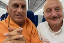 Anupam Kher meets Swami Avdeshanand Maharaj on flight, reveals they discussed the heritage of Kashmir