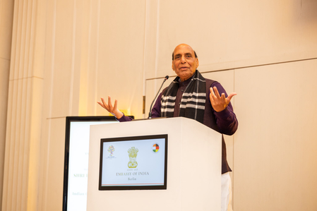 Rajnath Singh interacts with Indian diaspora in Germany, highlights India’s rapid economic growth