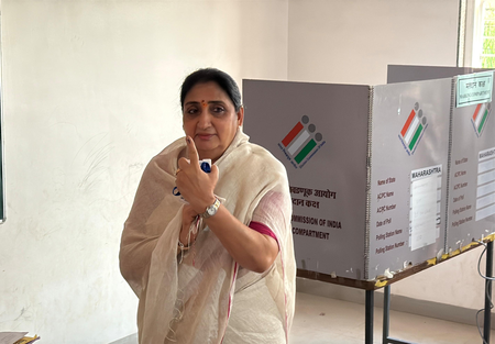 Baramati bypoll: Sunetra Pawar casts vote, urges voters to actively participate in polling process (Ld)