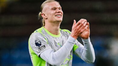 Haaland’s winner move Man City to top, Burnley relegated