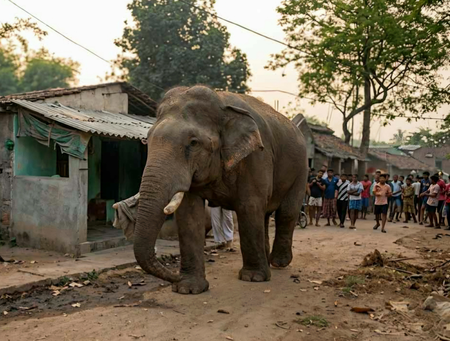 Elephant in ‘queue’ outside Bengal’s Jhargram voting booth causes brief alarm
