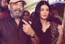 Kamal Haasan and Shruti Haasan cast their vote, flaunt inked fingers