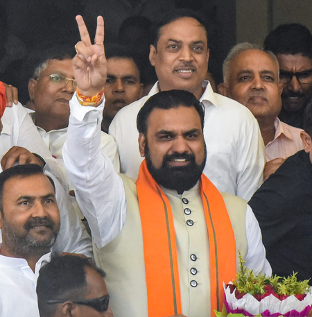 NDA leaders congratulate Samrat Choudhary after victory in Bihar trust vote