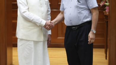 Newly appointed NITI Aayog’s Vice Chairman Ashok Lahiri meets PM Modi
