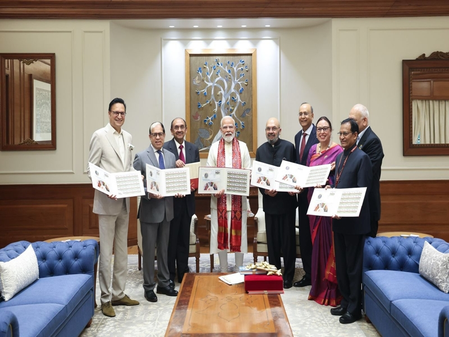 PM Modi releases commemorative stamp for Shri Ram College of Commerce