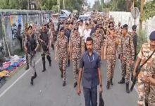 Bengal: CRPF DG leads route march in Diamond Harbour ahead of final phase polls