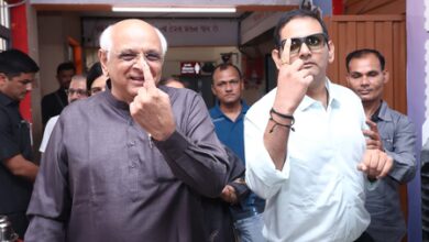 Amit Shah, Jeet Adani, CM Bhupendra Patel cast votes as Gujarat local body polls underway