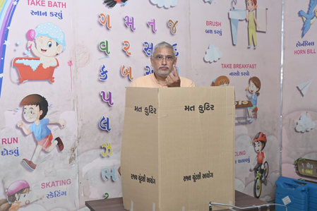 ‘Celebration of democracy’: Gujarat BJP chief casts vote in local body polls