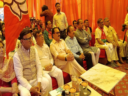 Delhi BJP chief, party colleagues tune in to ‘Mann Ki Baat’ at 4,562 locations