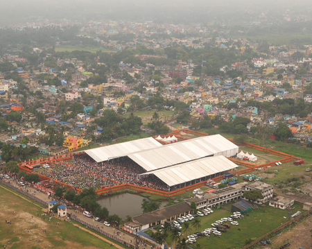 PM Modi shares aerial photo of jam-packed rally venue in Bengal’s Barrackpore