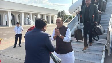 Rajnath Singh arrives in Bishkek to attend SCO Defence Ministers’ Meeting