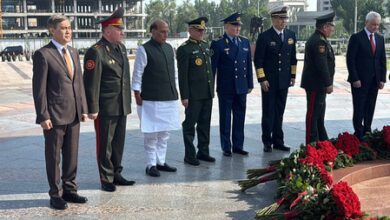 Rajnath Singh lays wreath at Victory Square in Kyrgyzstan ahead of SCO meet