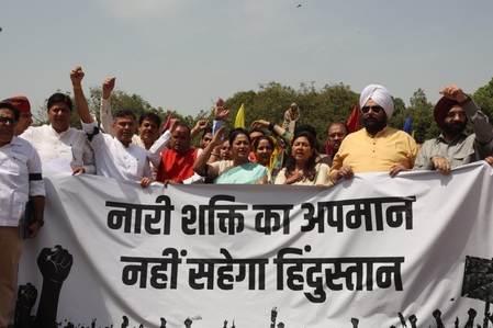 CM Rekha Gupta leads BJP protest in Delhi Assembly over Women’s Reservation Bill