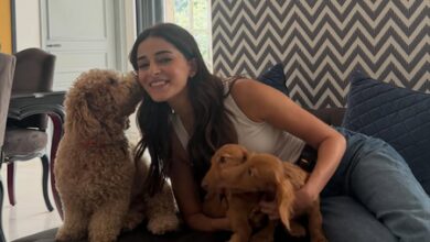 Mom of three Ananya Panday spends some quality time with her fur babies
