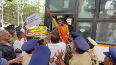 Karnataka: BJYM leaders protests book release on Umar Khalid in Bengaluru, taken into custody