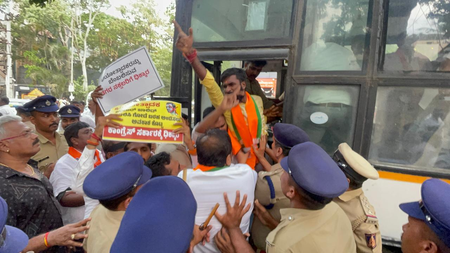 Karnataka: BJYM leaders protests book release on Umar Khalid in Bengaluru, taken into custody