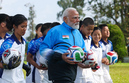 FIFA chief Infantino applauds PM Modi’s football session in Sikkim