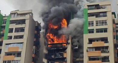 Massive blaze engulfs 8 flats in multi-storey building in Ghaziabad’s Indirapuram