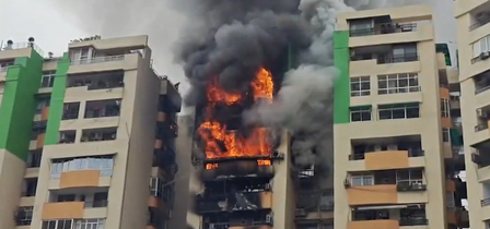 Massive blaze engulfs 8 flats in multi-storey building in Ghaziabad’s Indirapuram