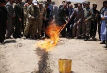 Police set ablaze illegal drugs in Eastern Afghanistan