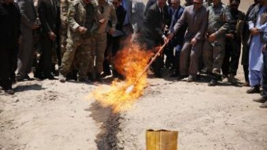 Police set ablaze illegal drugs in Eastern Afghanistan