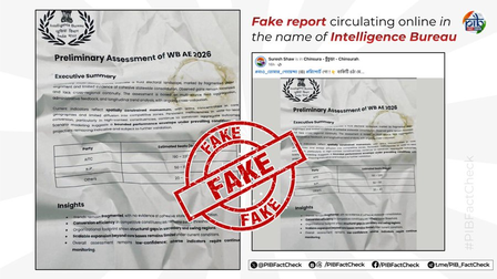 PIB Fact Check flags fake IB report on Bengal polls, urges public to verify information