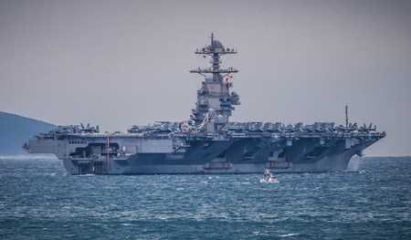 US aircraft carrier Gerald R. Ford leaves Middle East