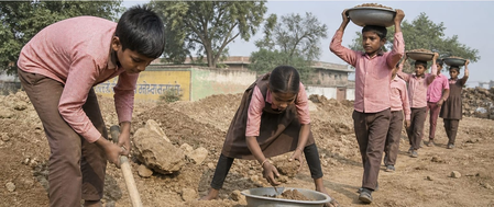 UP: Schoolchildren allegedly forced into manual labour in Banda; viral video sparks outrage