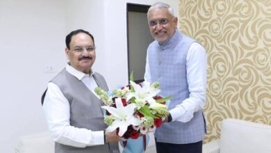JP Nadda arrives in Gujarat for VGRC concluding session, meets state BJP chief (Ld)