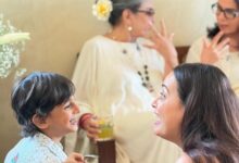 Shabana Azmi shares a candid pic of Dia Mirza with her six year-old son engrossed in conversation